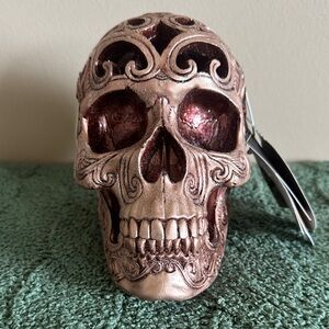 Christian Siriano Rose Gold Tone Halloween Skull 💀 Light Up NEW!